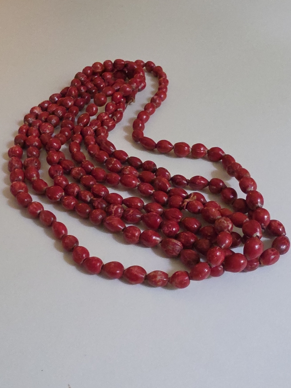 39" African Good Luck Seeds Layering Necklace